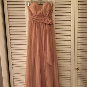 Champagne long bridesmaids dress